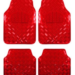 Covorase Auto Universale, model Diamond, culoare Crom Rosu