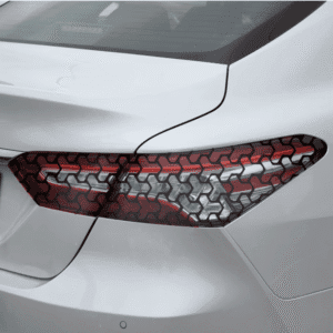 AVX-HCB-1 Set 2 folii autoadezive decupate pentru decorarea stopurilor auto, dimensiune 2 x 48 x 30cm, culoare Negru Mat, model HONEYCOMB TRIANGLE