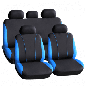 Set huse scaun auto ieftine, Universale 9 piese, model V-Style - ALBASTRU