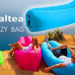 AVX-KX5567_4 Saltea Autogonflabila "Lazy Bag" tip sezlong, 230 x 70cm, culoare Bleumarin, pentru camping, plaja sau piscina