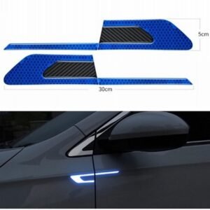 Set 2 stickere reflectorizante BUMERANG cu insertie Carbon 5D, culoare Albastra