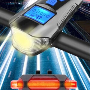 AVX-WT-CBL-1X Vitezometru Digital cu lampa Fata + Spate + Claxon cu 6 sunete, waterproof, pentru bicicleta, model AVX-WT-CBL-1X