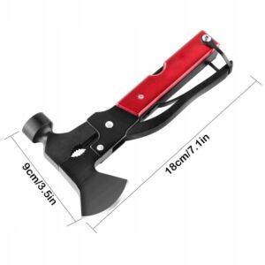 AVX-WT-MT-PRO-5 Unealta de supravietuire 17-in-1, model "Red Axe Multi-tool" pentru camping, calatorii, offroad, ATV, SSV, model AVX-WT-MT-PRO-5