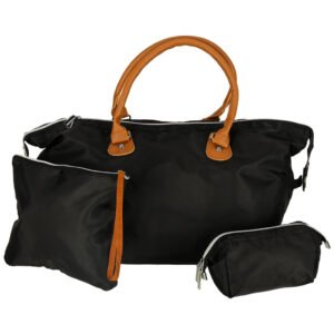 Set 3 piese, geanta de calatorie multifunctionala pentru carucior, set culoare negra, pentru mamici